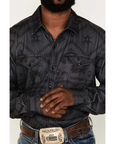 Image #3 - Rock & Roll Denim Men's Southwestern Long Sleeve Button Down Western Shirt , Black, hi-res