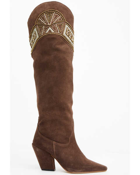 Image #2 - Wonderwest Women's Giselle Tall Western Boots - Pointed Toe , Taupe, hi-res