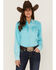 Kimes Ranch Women's KC Tencel Long Sleeve Snap Shirt, Turquoise, hi-res