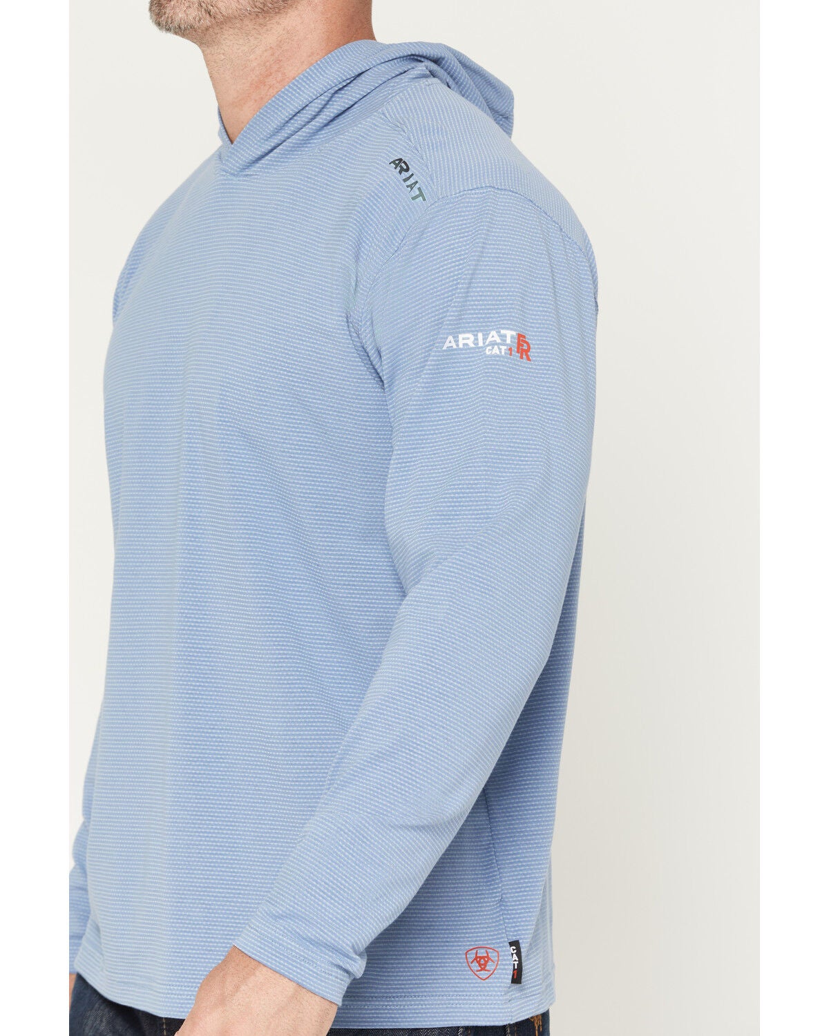 Image #3 - Ariat Men's FR Baselayer Hooded Long Sleeve Work Shirt, Medium Blue, hi-res