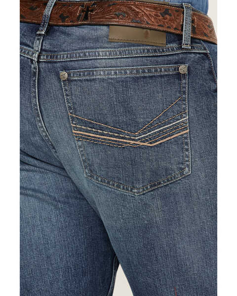 Image #3 - Wrangler 20X Men's 42MWX Cowboy Gardens Medium / Dark Wash Vintage Bootcut Stretch Denim Jeans - Long , Blue, hi-res