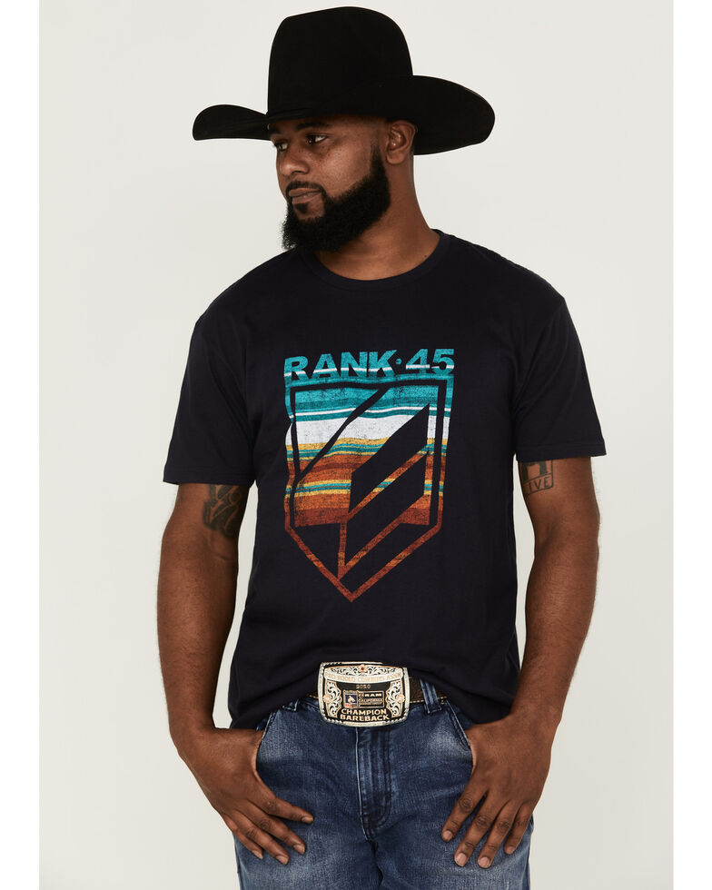 Rank 45 Men's Serape Gate Logo Graphic T-Shirt , Navy, hi-res
