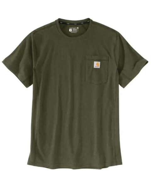 Carhartt Men's Force Relaxed Midweight Logo Pocket Work T-Shirt - Big, Green, hi-res