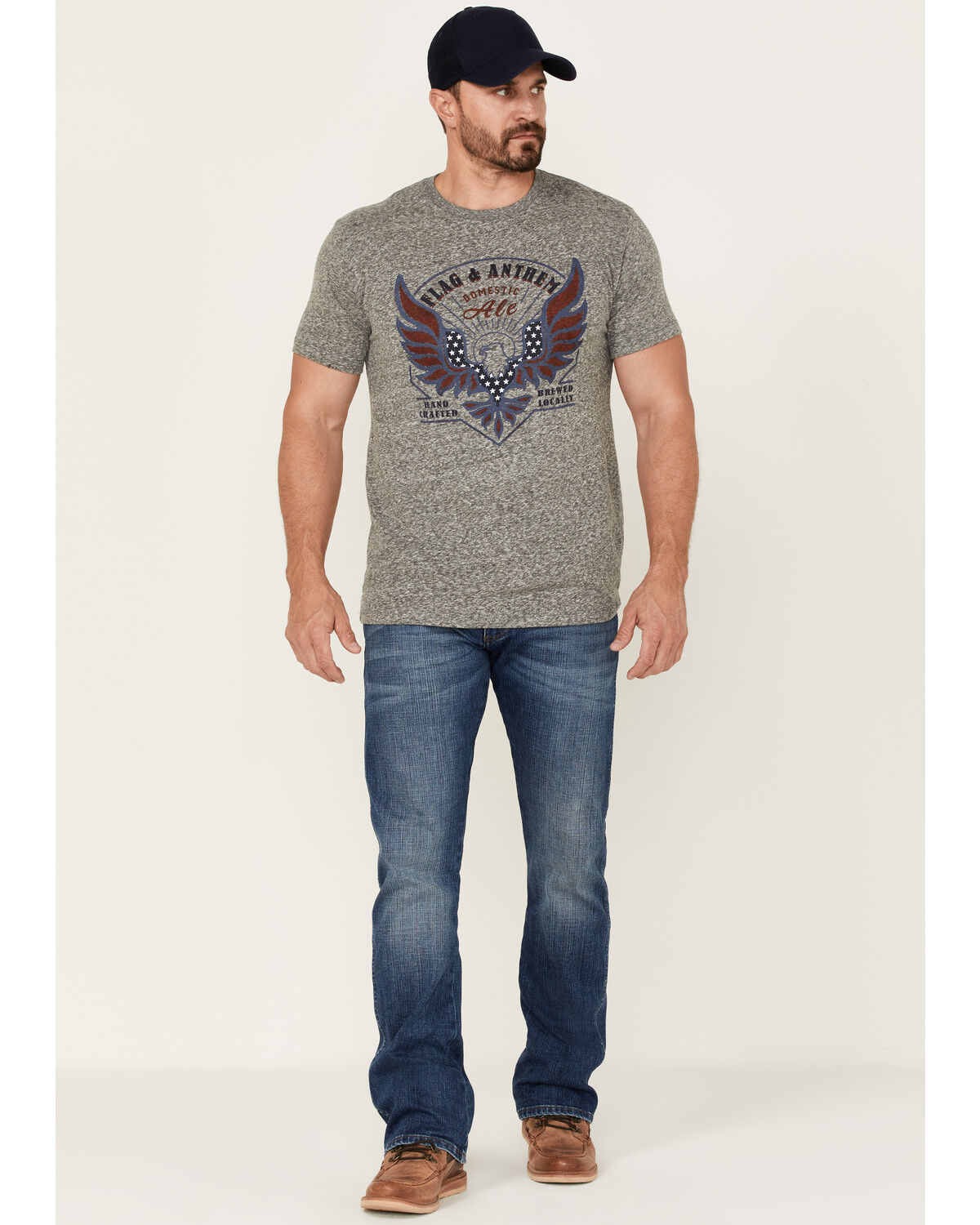 Image #2 - Flag & Anthem Men's Eagle Ale Graphic T-Shirt, Heather Grey, hi-res