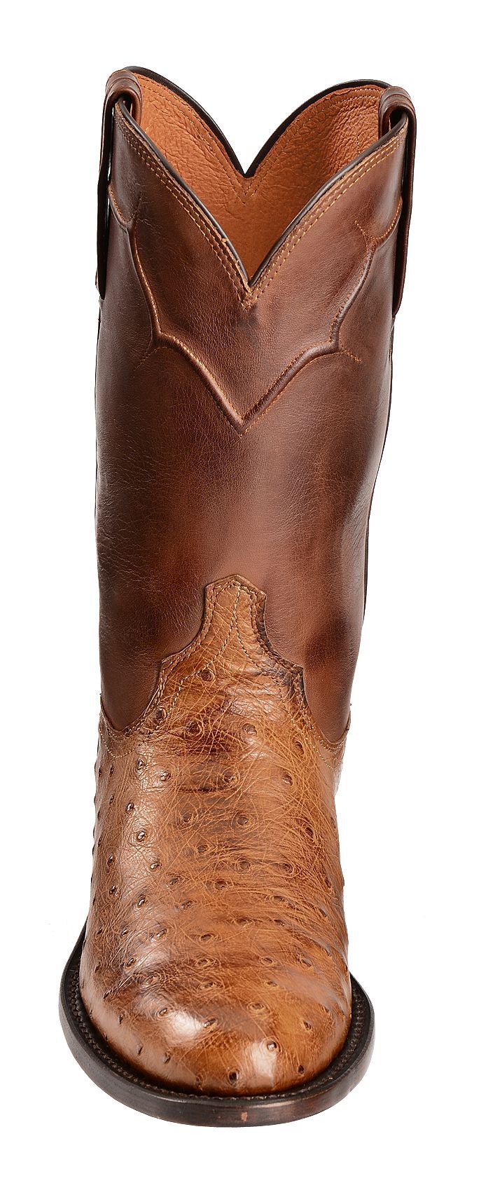 lucchese full quill ostrich roper boots