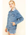 Image #5 - Rolla's Women's Medium Contrast Back Yoke Denim Jacket , Blue, hi-res