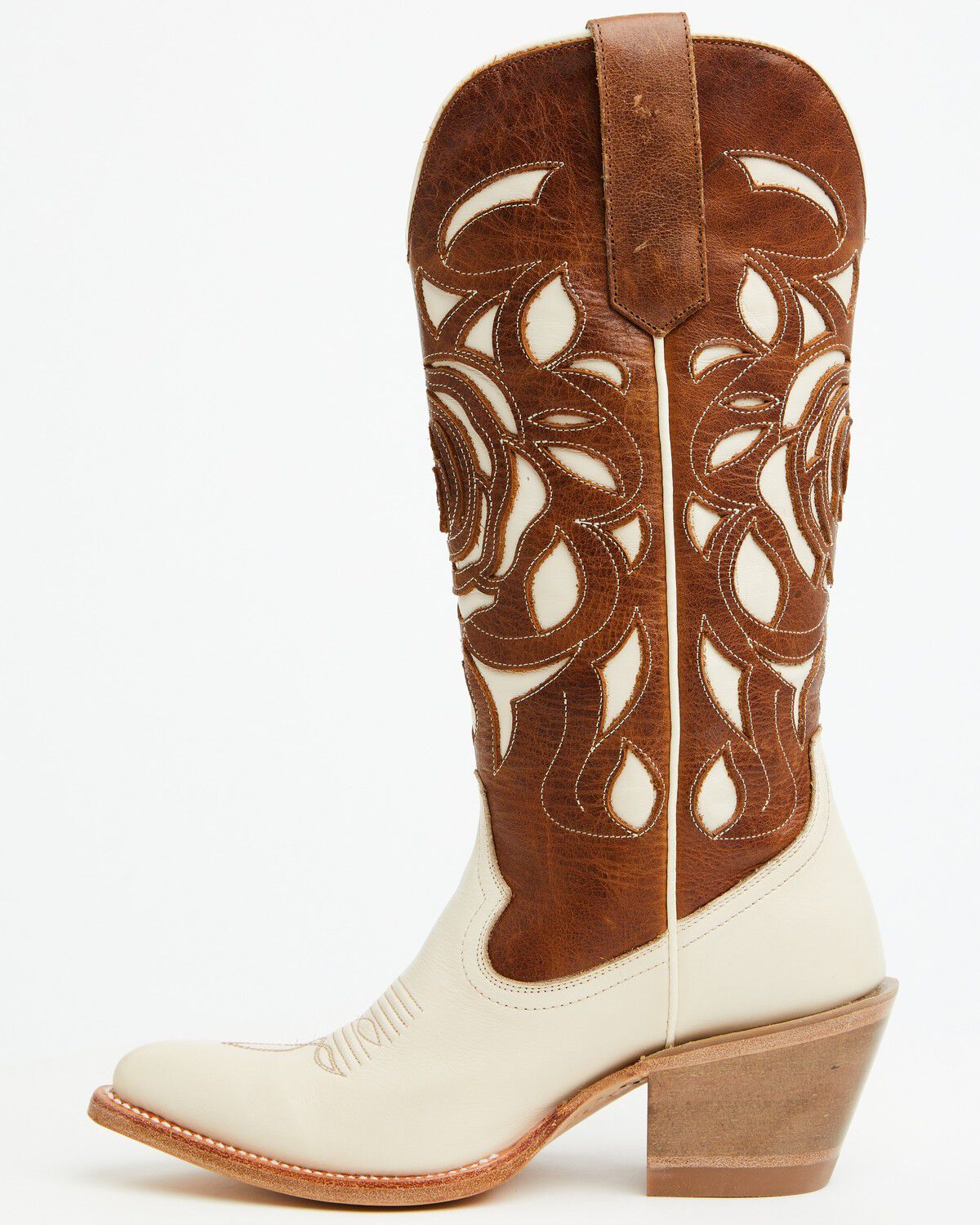 Image #3 - Shyanne Women's Rose Western Boots - Round Toe, Cream, hi-res