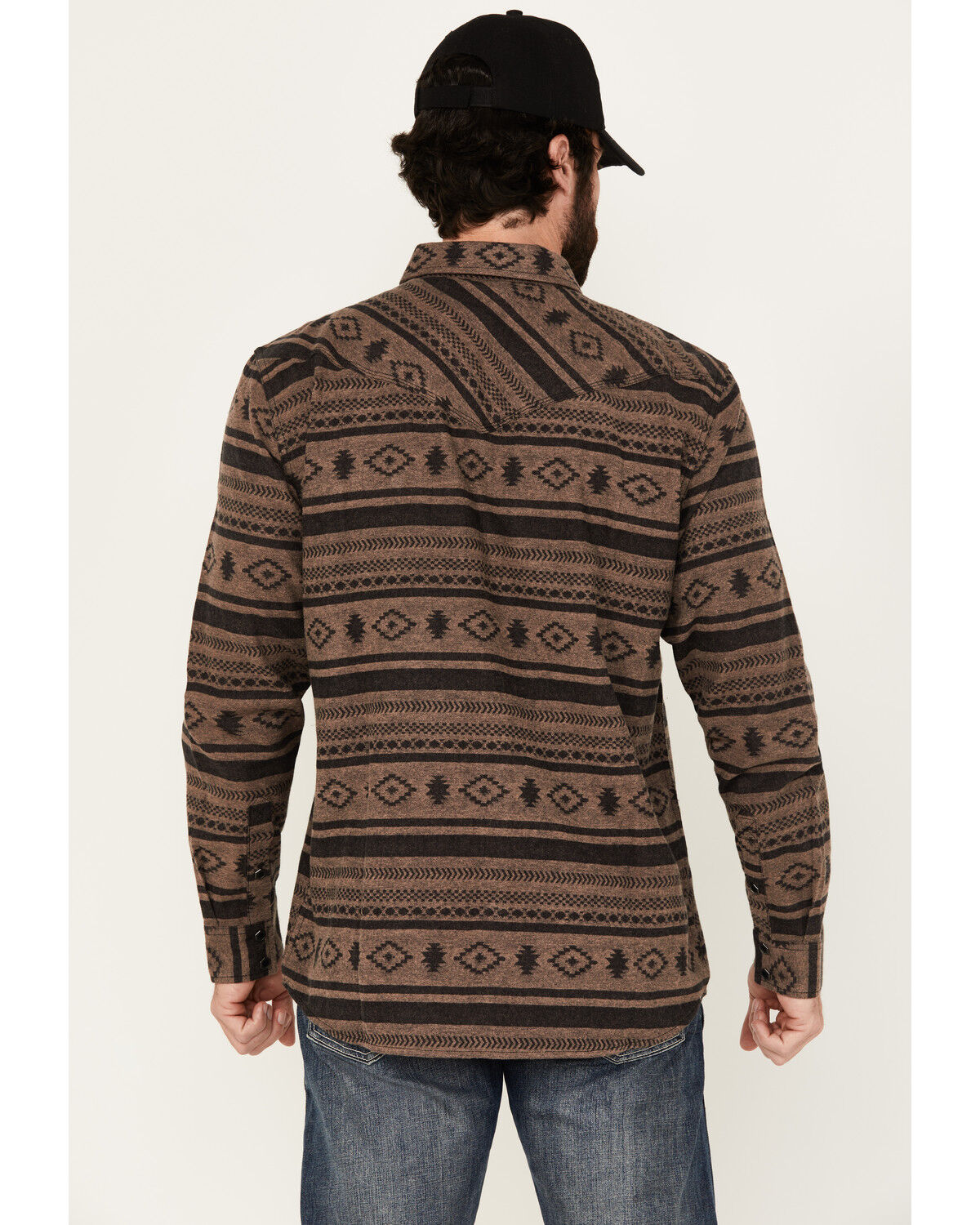 Image #4 - Moonshine Spirit Men's Deer Valley Southwestern Striped Long Sleeve Snap Western Shirt, Black, hi-res