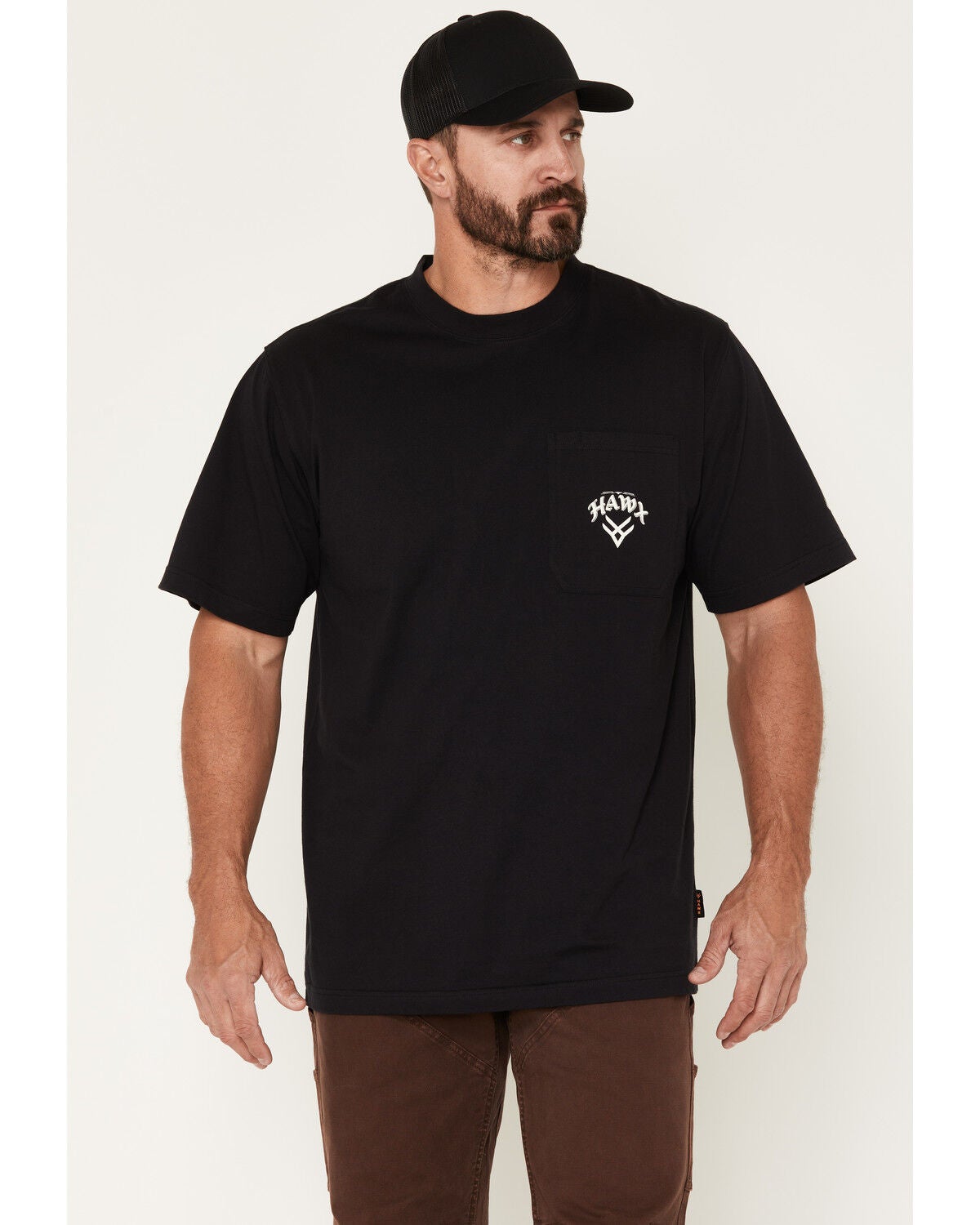 Image #2 - Hawx Men's Trade Life Short Sleeve Pocket Work T-Shirt, Black, hi-res