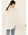 Image #3 - Nostalgia Women's Solid Cream Lace Tie-Front Long Sleeve Top, Cream, hi-res