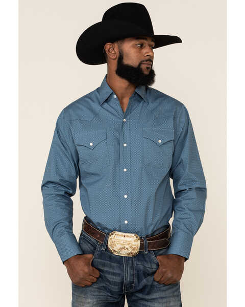 Image #2 - Ely Walker Men's Assorted Mini Geo Print Long Sleeve Western Shirt , Multi, hi-res