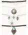 Image #2 - Shyanne Women's 4-piece Layered Silver & Suede Choker Pendant Statement Necklace, Silver, hi-res