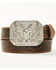 Image #1 - Cody James Boys' Southwestern Print Embossed Belt, Brown, hi-res
