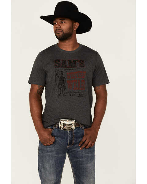 Image #1 - Tin Haul Men's Sam's Western Wear Graphic T-Shirt , Grey, hi-res