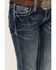 Image #2 - Grace in LA Girls' Medium Wash Fleur de Lis Pocket Bootcut Jeans , Medium Wash, hi-res