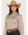 Image #2 - Cinch Women's TENCEL Striped Long Sleeve Button-Down Western Shirt, Brown, hi-res