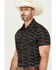 Image #2 - Rock & Roll Denim Men's Longhorn Print Short Sleeve Pearl Snap Stretch Western Shirt, Black, hi-res