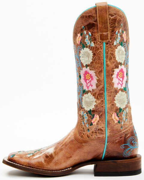 Image #3 - Macie Bean Women's Rose Garden Western Boots - Broad Square Toe, Honey, hi-res