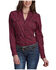 Image #1 - Roper Women's Paisley Print Long Sleeve Button-Down Western Shirt, Wine, hi-res