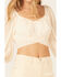 Image #3 - Beyond The Radar Women's Sheer Dot Puff Sleeve Crop Top, Cream, hi-res