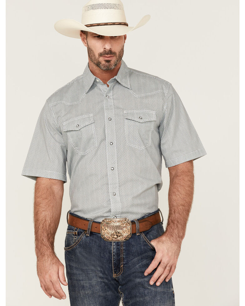 Wrangler 20X Men's AC Geo Print Snap Western Shirt , White, hi-res