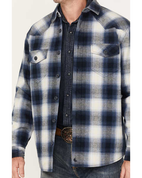 Cody James Men's Plaid Print Button-Down Jacket, Navy, hi-res