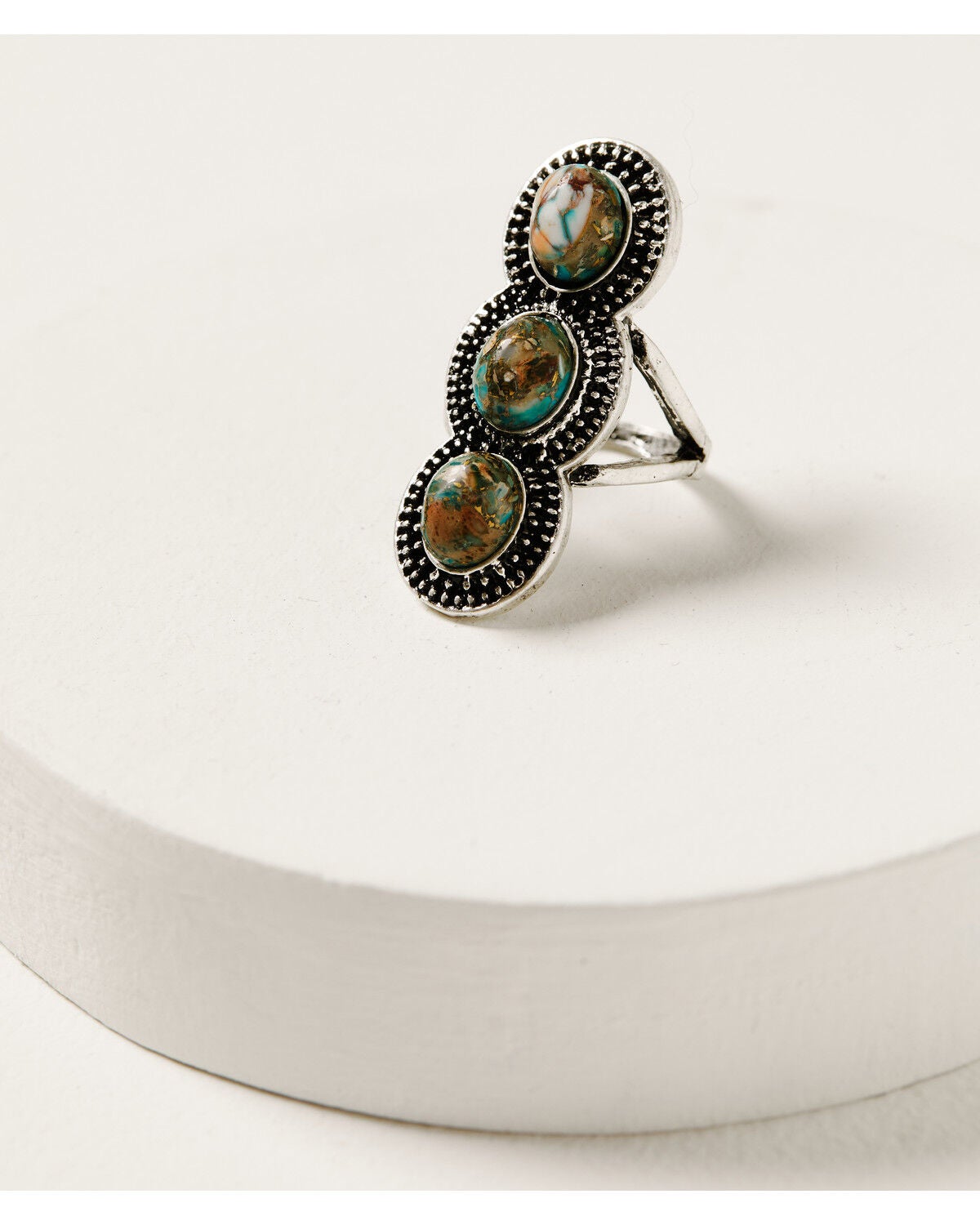 Shyanne Women's Mystic Summer Tiered Concho Statement Ring, Silver, hi-res