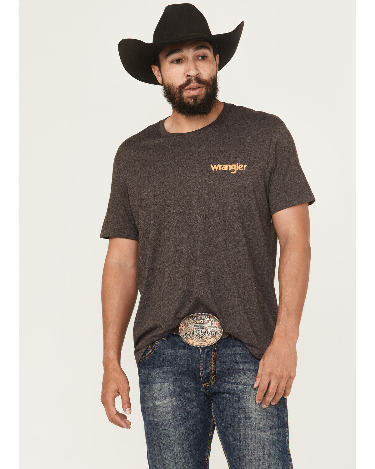 Image #2 - Wrangler Men's Cowboy Logo Short Sleeve Graphic T-Shirt, Dark Brown, hi-res