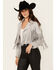 Image #1 - Saints & Hearts Women's Faux Suede Fringe Jacket, Grey, hi-res