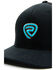 Image #2 - Rock & Roll Denim Men's Black & Turquoise Embroidered Logo Mesh-Back Ball Cap, Black, hi-res