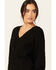Image #2 - Lili Sidonio Women's Long Sleeve Mock Lace-Up Sweater , Black, hi-res