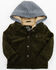 Image #1 - Urban Republic Toddler Boys' Corduroy Sherpa Lined Hooded Jacket, Olive, hi-res