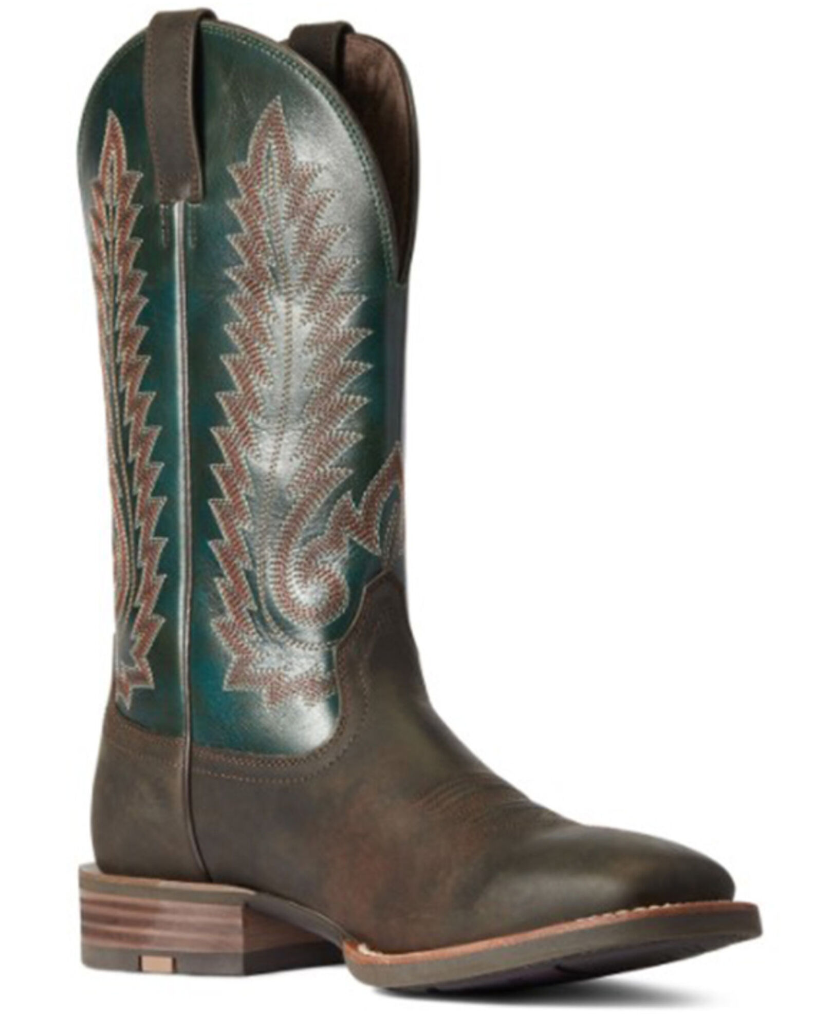 Image #1 - Ariat Men's Creston Western Performance Boots - Broad Square Toe, Brown, hi-res