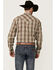 Image #4 - Stetson Men's Plaid Print Long Sleeve Pearl Snap Western Shirt, Lt Brown, hi-res