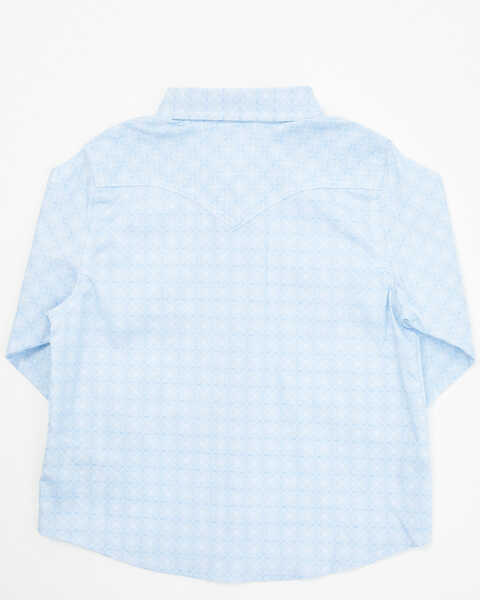 Image #3 - Wrangler Toddler Boys' Check Long Sleeve Pearl Snap Western Shirt , Light Blue, hi-res