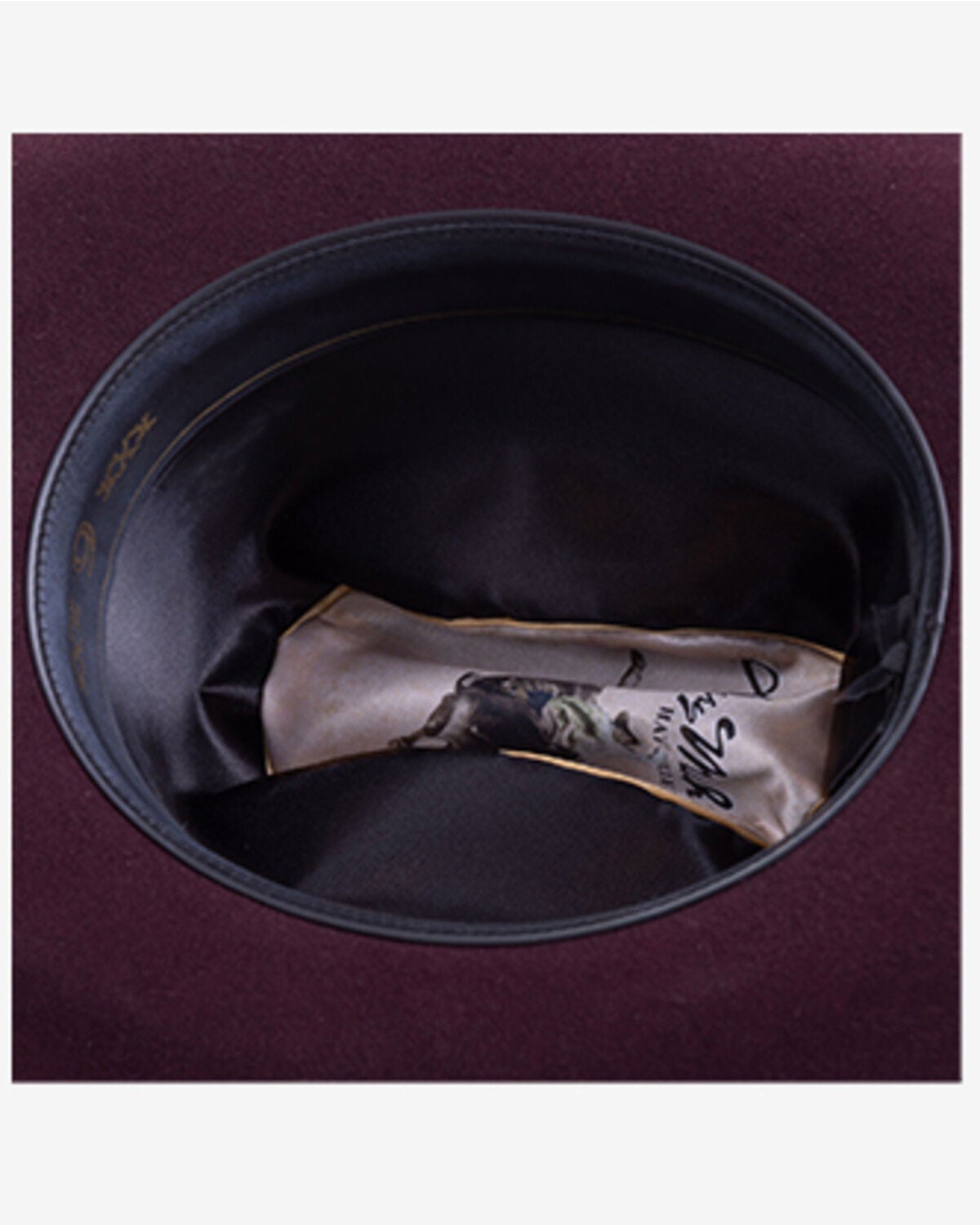 Image #5 - Larry Mahan Real 6X Felt Cowboy Hat, Black Cherry, hi-res