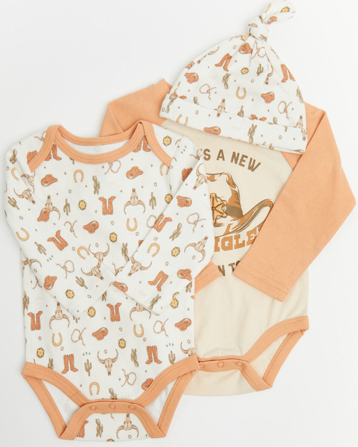 Image #1 - Wrangler Infant Boys' New Sheriff Onesie Set - 3 Piece, Multi, hi-res