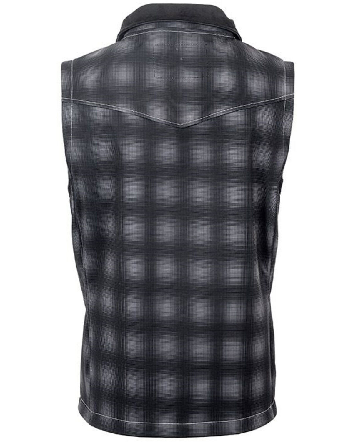 Image #2 - STS Ranchwear Boys' Youth Perf Plaid Softshell Vest, , hi-res
