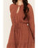 Image #3 - Shyanne Women's Ruffle Lace Long Sleeve Mini Dress, Chestnut, hi-res