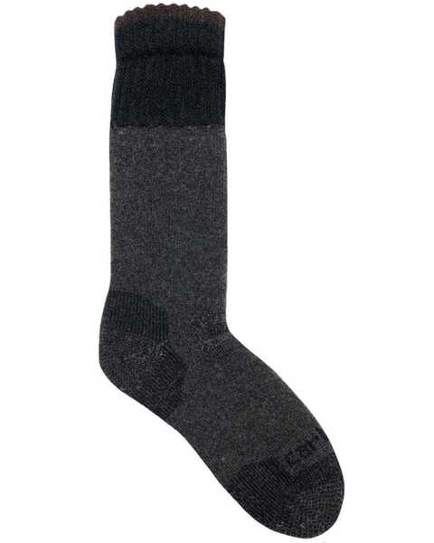 Image #1 - Carhartt Men's Black Heavyweight Synthetic-Wool Blend Boot Socks, Black, hi-res