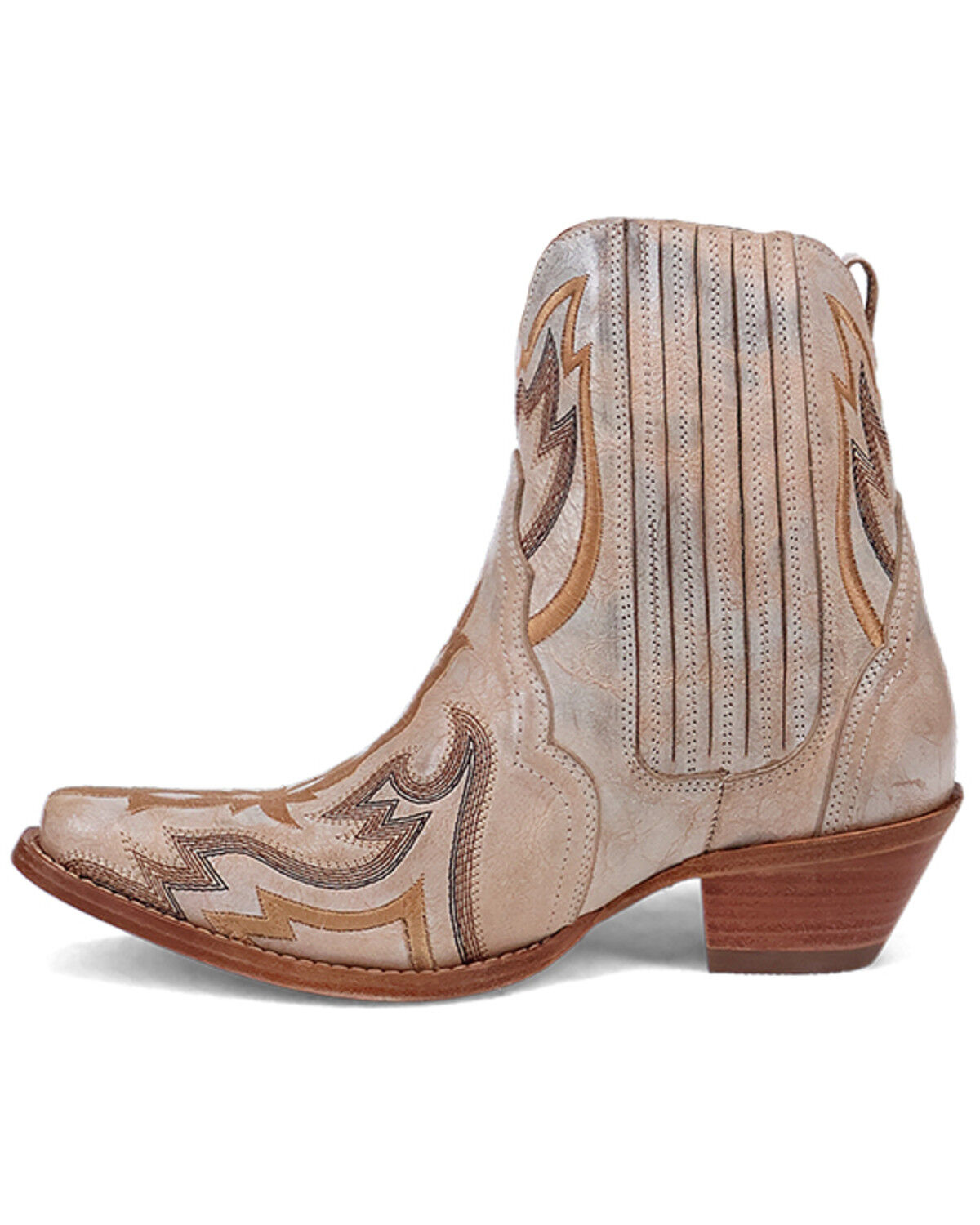 Image #3 - Dan Post Women's Bristol Western Booties - Snip Toe, Cream, hi-res