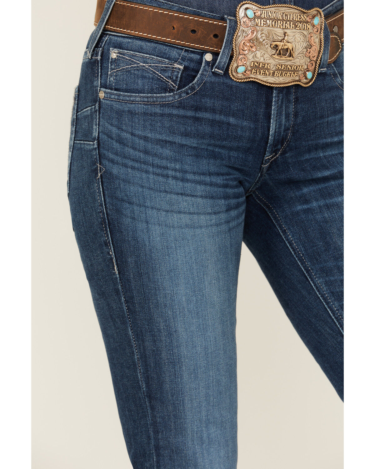 Image #2 - Ariat Women's Dark Wash Ariana Mid Rise Bootcut Stretch Denim Jeans, Dark Wash, hi-res