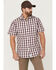 Resistol Men's Bradenton Windowpaine Plaid Short Sleeve Button Down Western Shirt , Off White, hi-res