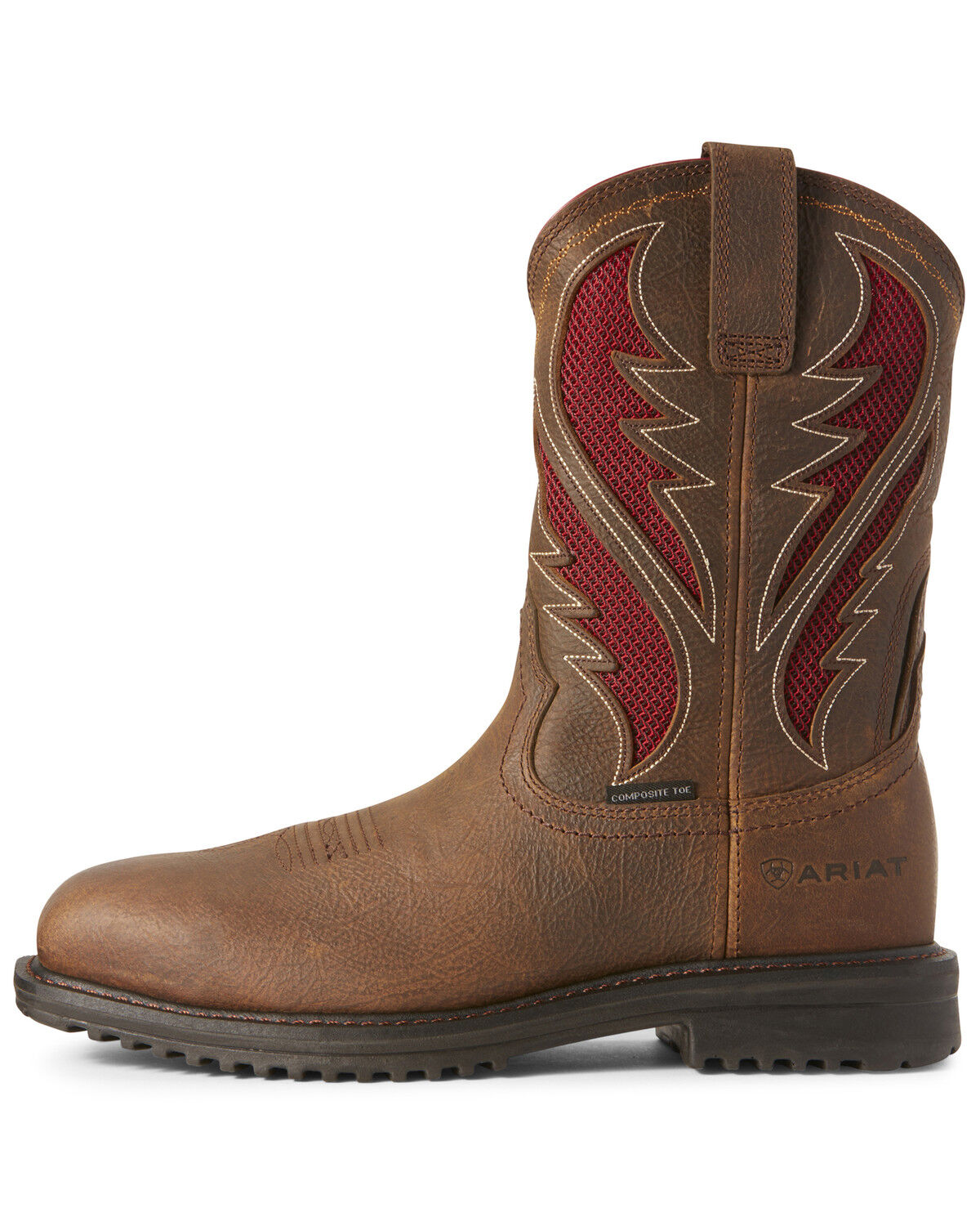 Image #2 - Ariat Men's Rigtek VentTEK Rye Western Work Boots - Composite Toe, Brown, hi-res