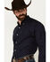 Image #2 - Ariat Men's Kaiser Diamond Print Long Sleeve Button-Down Western Shirt - Big , Dark Blue, hi-res