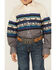Image #2 - Roper Boys' Southwestern Striped Border Print Long Sleeve Pearl Snap Western Shirt, Blue, hi-res
