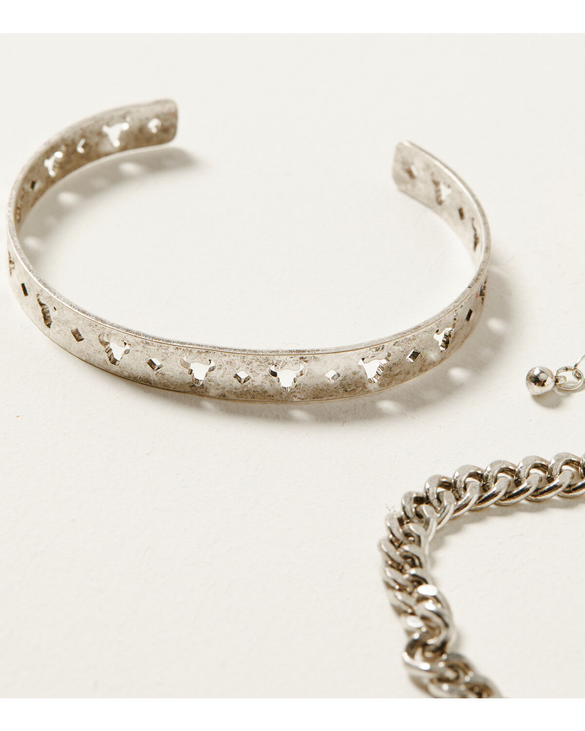 Image #3 - Shyanne Women's Disco Cowgirl Steer Head Chain & Cuff Bracelet Set - 3-Piece, Pink, hi-res