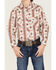 Rock & Roll Denim Boys' Southwestern Stripe Print Long Sleeve Stretch Western Snap Shirt, Natural, hi-res