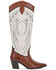 Image #2 - Frye Women's Sara Studded Tall Western Boots - SnipToe, Brown, hi-res