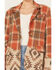 Image #3 - Miss Me Women's Plaid Southwestern Print Blazer, Dark Orange, hi-res